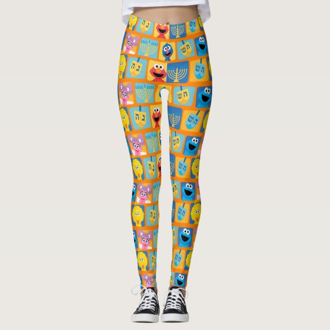 Leggings Motif Hanoukka de Sesame Street (Devant)
