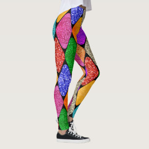 Leggings Motif Harlequin Moderne Pailleté Mardi Gras