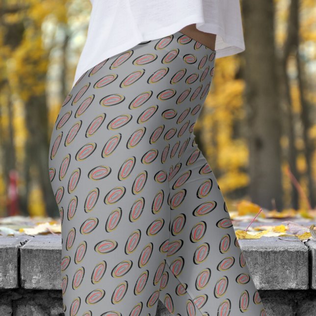 Leggings Motif Hélix gris chic (Chic Gray Helix Pattern Leggings)