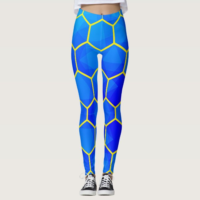 Leggings Motif Hexagonal géométrique sans fil (Devant)