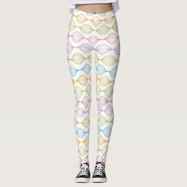 Leggings Motif horizontal coloré d'ogee (Devant)