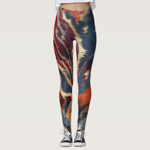 Leggings Motif Ikat de tonalités de terre élégantes et vive