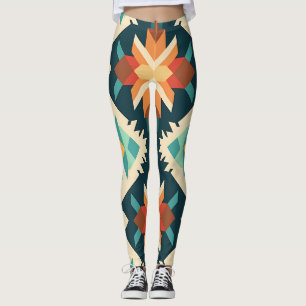Leggings Motif Ikat Diamond Retro