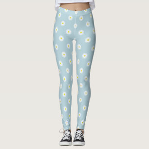 Leggings Motif illustratif sur bleu pâle