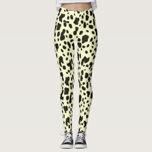 Leggings Motif imprimé animal de vache moderne sur jaune pa
