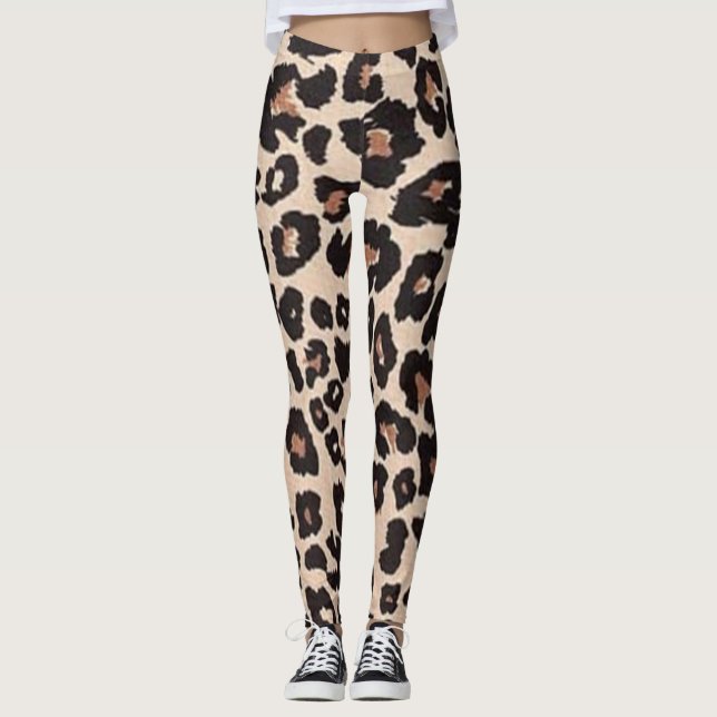 Leggings Motif imprimé animal léopard (Devant)