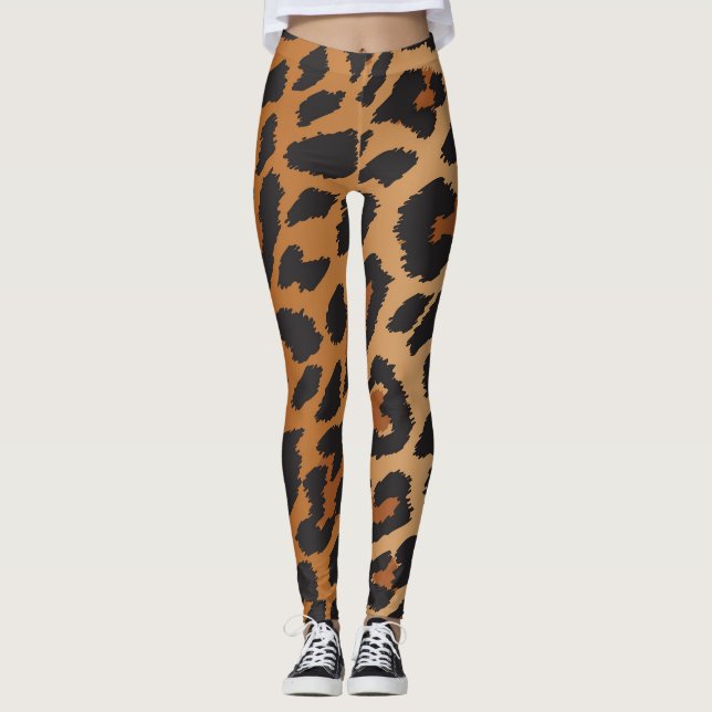Leggings Motif imprimé animalier sauvage taches de léopard  (Devant)