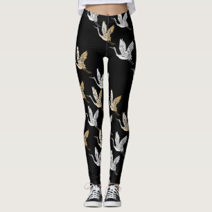 Leggings Motif japonais Black Silver Gold