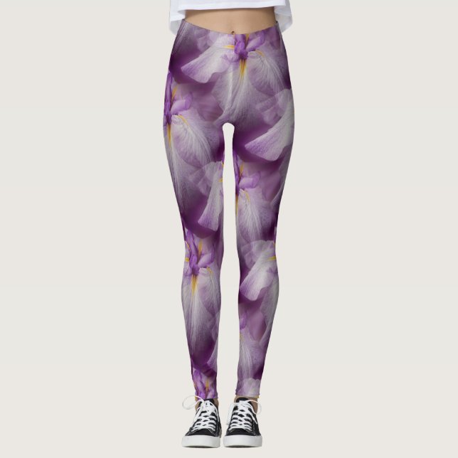 Leggings Motif japonais Iris violet (Devant)