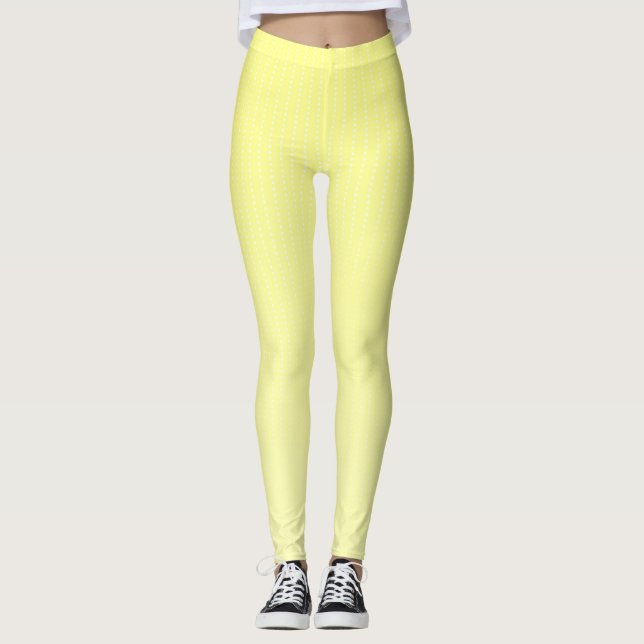 Leggings Motif jaune points blancs (Devant)
