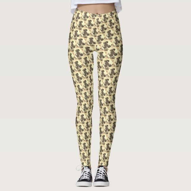 Leggings motif jaune rose (Devant)