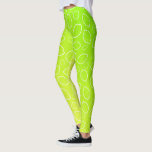 Leggings motif jaune vert frais de citron d'été girly<br><div class="desc">Conception mignonne et fraîche comportant le motif de citron et le jaune et le vert de gradient.</div>