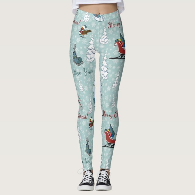 Leggings Motif joyeux noël (Devant)