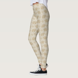 Leggings Motif kaki de caravane d'éléphant