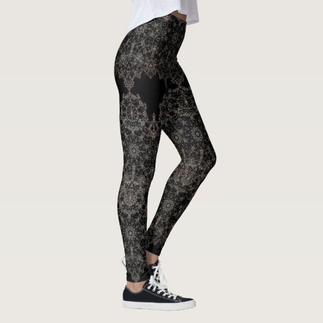 Leggings Motif lacé élégant d'or (Droite)