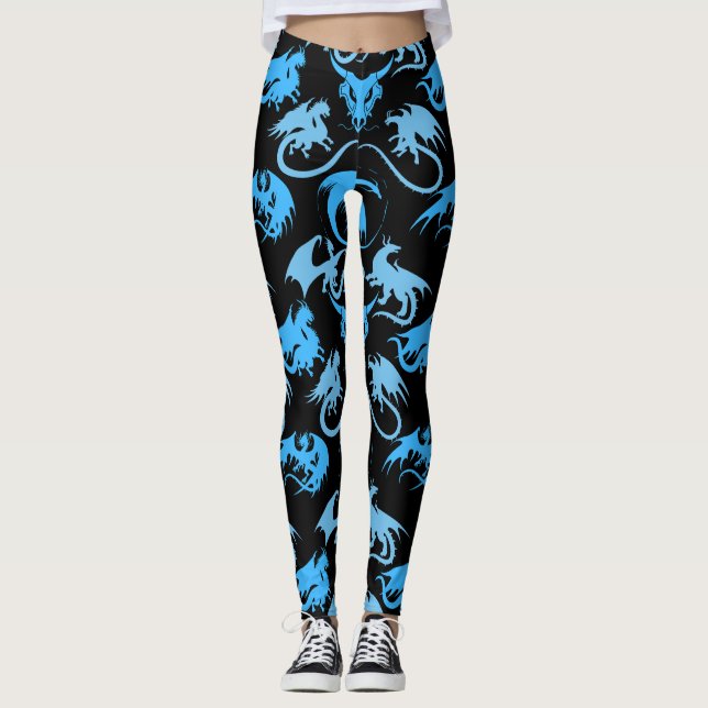 Leggings Motif LBlue Black BG (Devant)