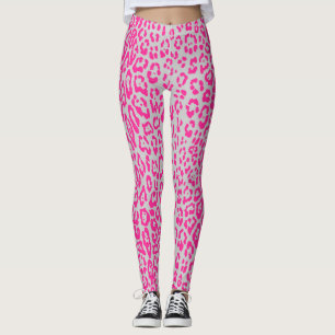 Leggings Motif léopard en tissu adulte rose et gris