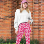 Leggings Motif Leopard moderne rose chaud<br><div class="desc">motif léopard unique tel un design accrocheur pour les amateurs de léopard.</div>