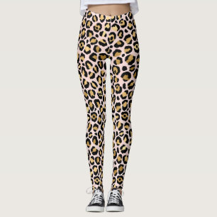 Leggings Motif Léopard Or Rose