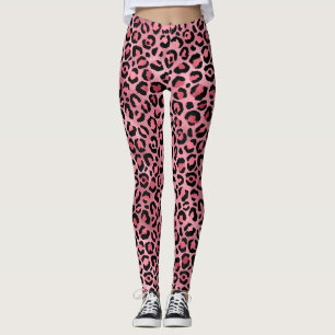 Leggings Motif Léopard Rose