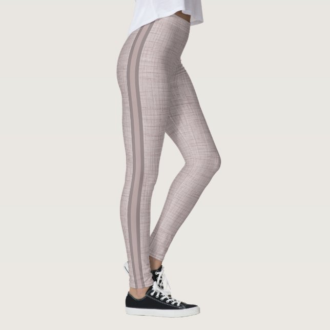 Leggings Motif Lin Neutre en Rose Pâle Douce (Droite)