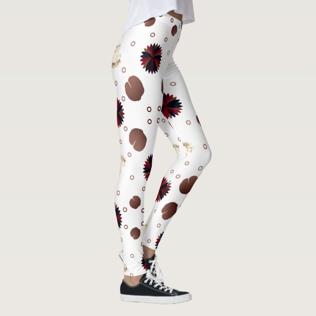 Leggings Motif Lotus & Grenouille aux Tons de Terre  (Droite)