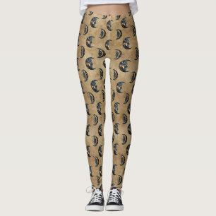Leggings Motif Lune Étoile Astrologie Vintage