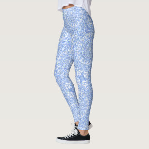Leggings Motif Mandala Bleu Barbeau