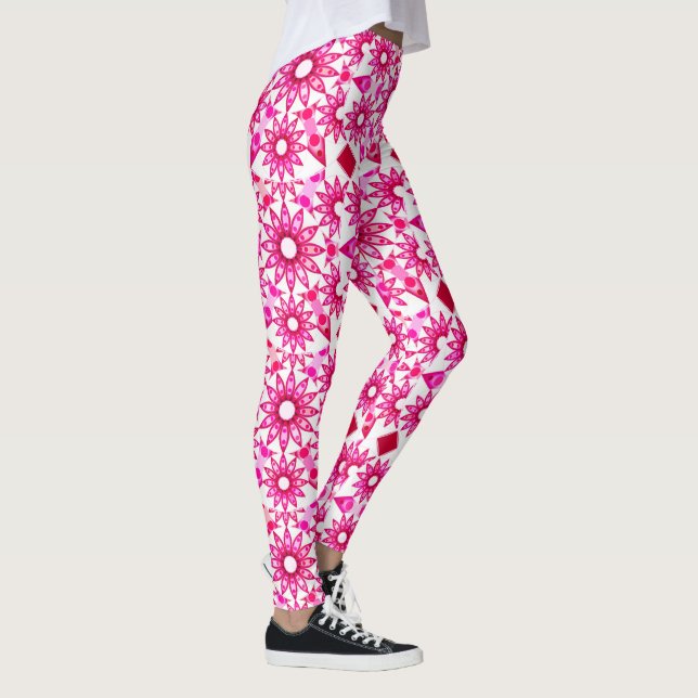 Leggings Motif mandala dans des tons de rose, bordeaux (Droite)