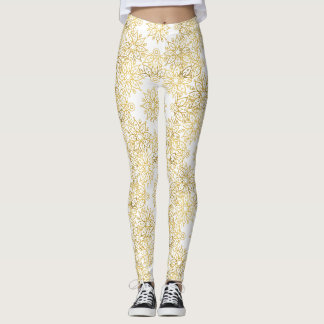 Leggings Motif Mandala Floral Or Luxueux Élégant
