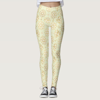 Leggings Motif Mandala Floral Or Luxueux Élégant