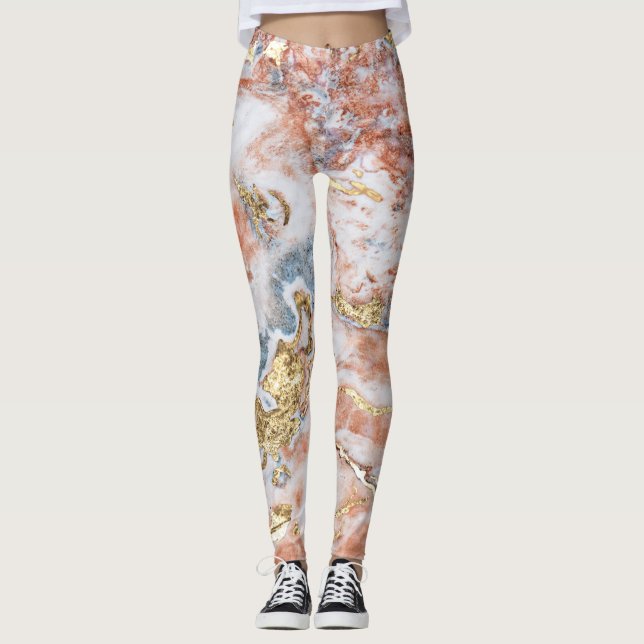 Leggings Motif Marbré Ombré Tendance Cool (Devant)