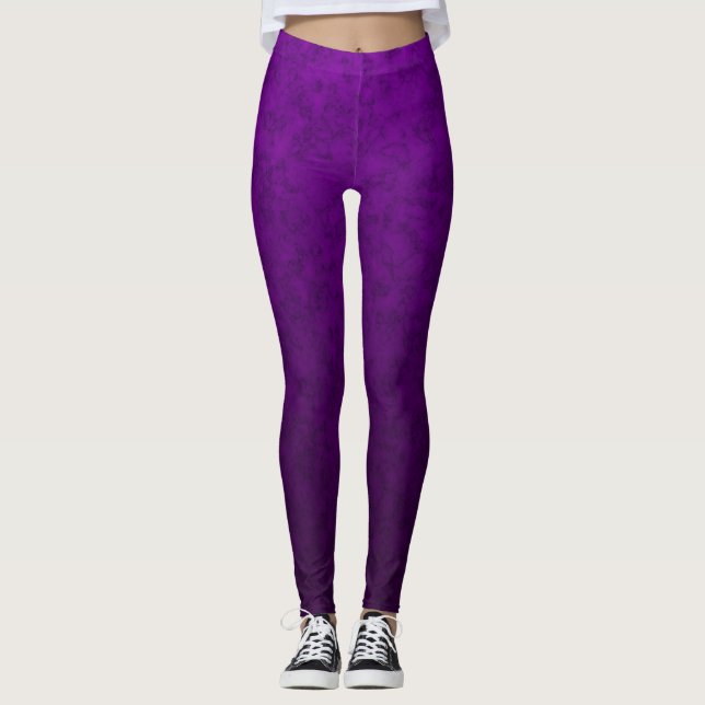 Leggings Motif marbré violet (Devant)