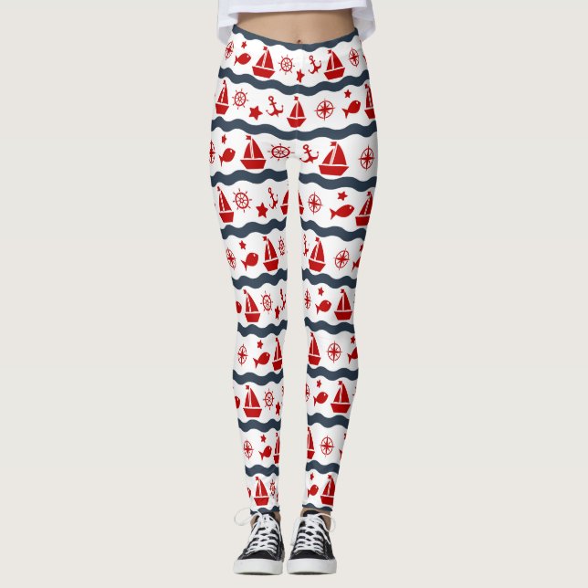 Leggings Motif maritime mignon (Devant)