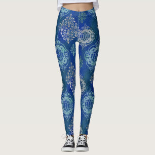 Leggings Motif marocain d'art de la tuile BOHO d'arabesque