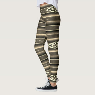 Leggings Motif mexicain de Sarape à Sepia