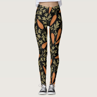 Leggings Motif mignon à main de carottes