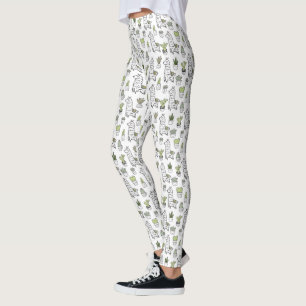 Leggings Motif mignon d'alpaga et de cactus