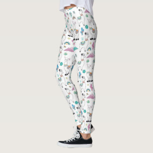 Leggings Motif mignon de lama de bande dessinée