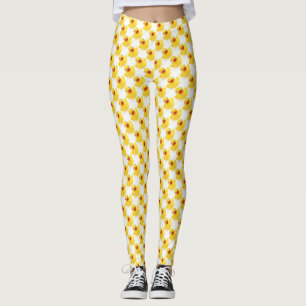 Leggings Motif mignon en caoutchouc jaune