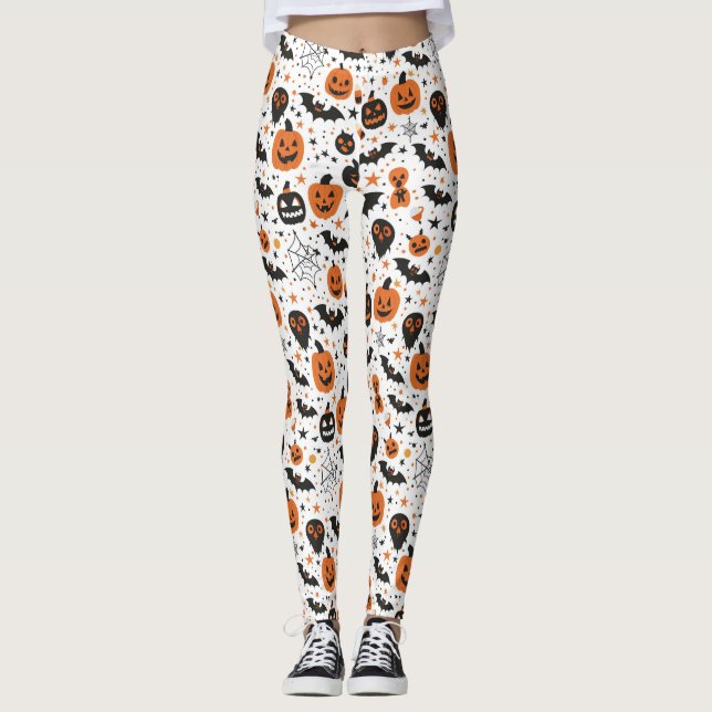 Leggings Motif mignon et effrayant d'Halloween  (Devant)