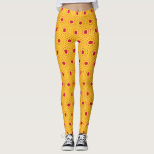 Leggings Motif minimal Hexagon jaune rose