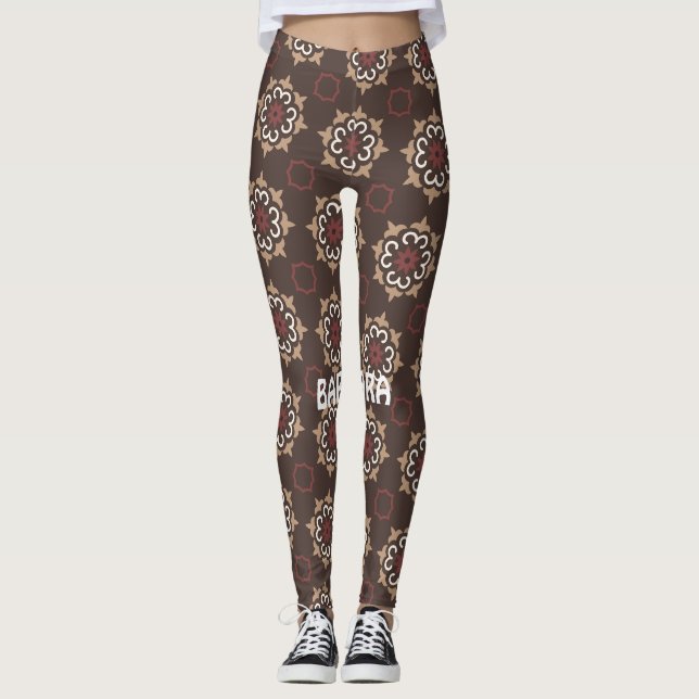 Leggings Motif minimal rose Brown mexicain (Devant)