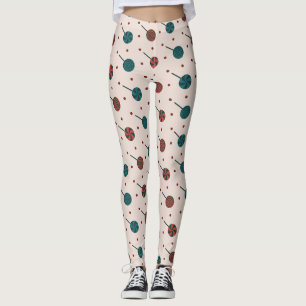 Leggings Motif minimal rouge beige d'Halloween