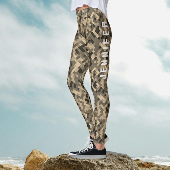 Leggings Motif moderne Abstrait géométrique Monochrome Beig (Créateur téléchargé)