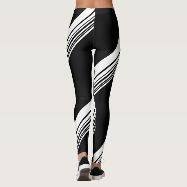 Leggings Motif moderne blanc noir chic do-it-yourself (Dos)