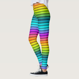 Leggings Motif moderne coloré arc-en-ciel rayures