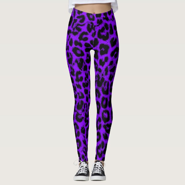 Leggings Motif moderne de peau de léopard #11 (Devant)