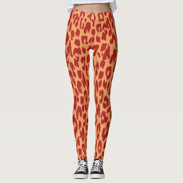 Leggings Motif moderne de peau de léopard #19 (Devant)