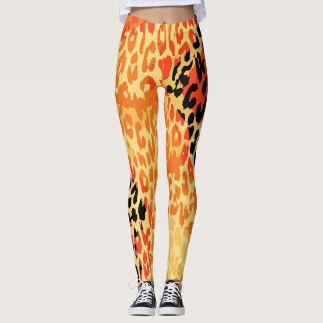 Leggings Motif moderne de peau de léopard #20 (Devant)